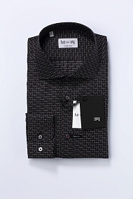 Черная сорочка с текстурированым рисунком